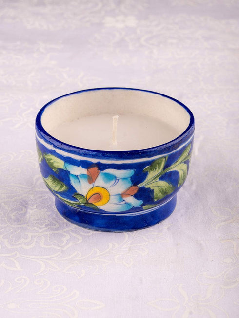Blue Pottery Scented Candle Holder Assorted Colour